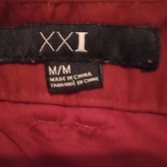 XXI size medium faux suede mini skirt with gold button up front - Picture 5 of 5